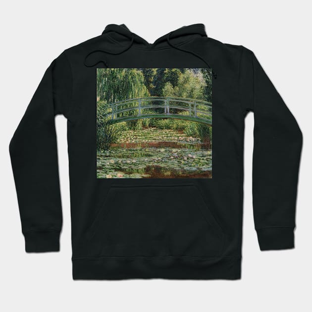 The Japanese Footbridge and the Water Lily Pool by Claude Monet Hoodie by Classic Art Stall